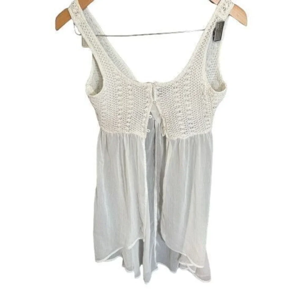 Hollister XS Festival bathing suit cover or Top Sheer White - Picture 2 of 4